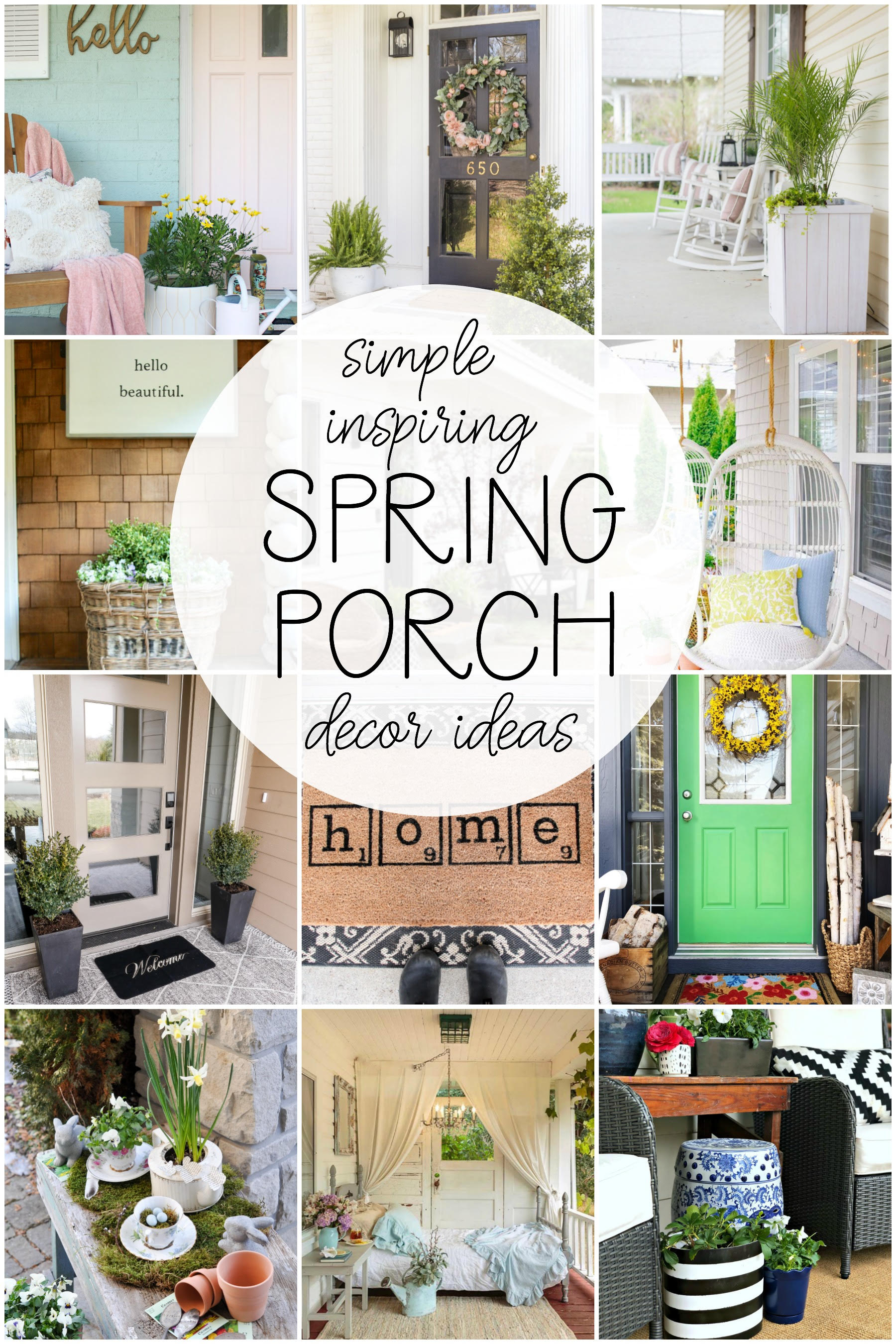 Simply Inspiring Spring Porch Decorating Ideas. Click to see 12 gorgeous ideas! #spring #springporch #porchrefresh #frontporch 