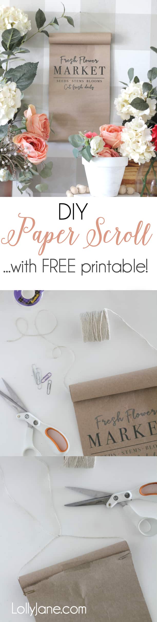 DIY Paper Scroll... easy tutorial (and a hack!) PLUS a free printable! #art #printableart #freeprintable