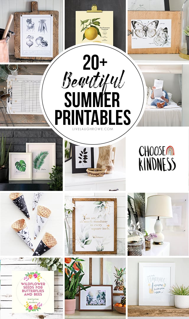 Over 20+ Beautiful Summer Printables -- and they're all FREE! Looking to decorate your house on a budget? Grab these free printables for your home. #homedecor #freeprintable #digitaldecor #freeprint