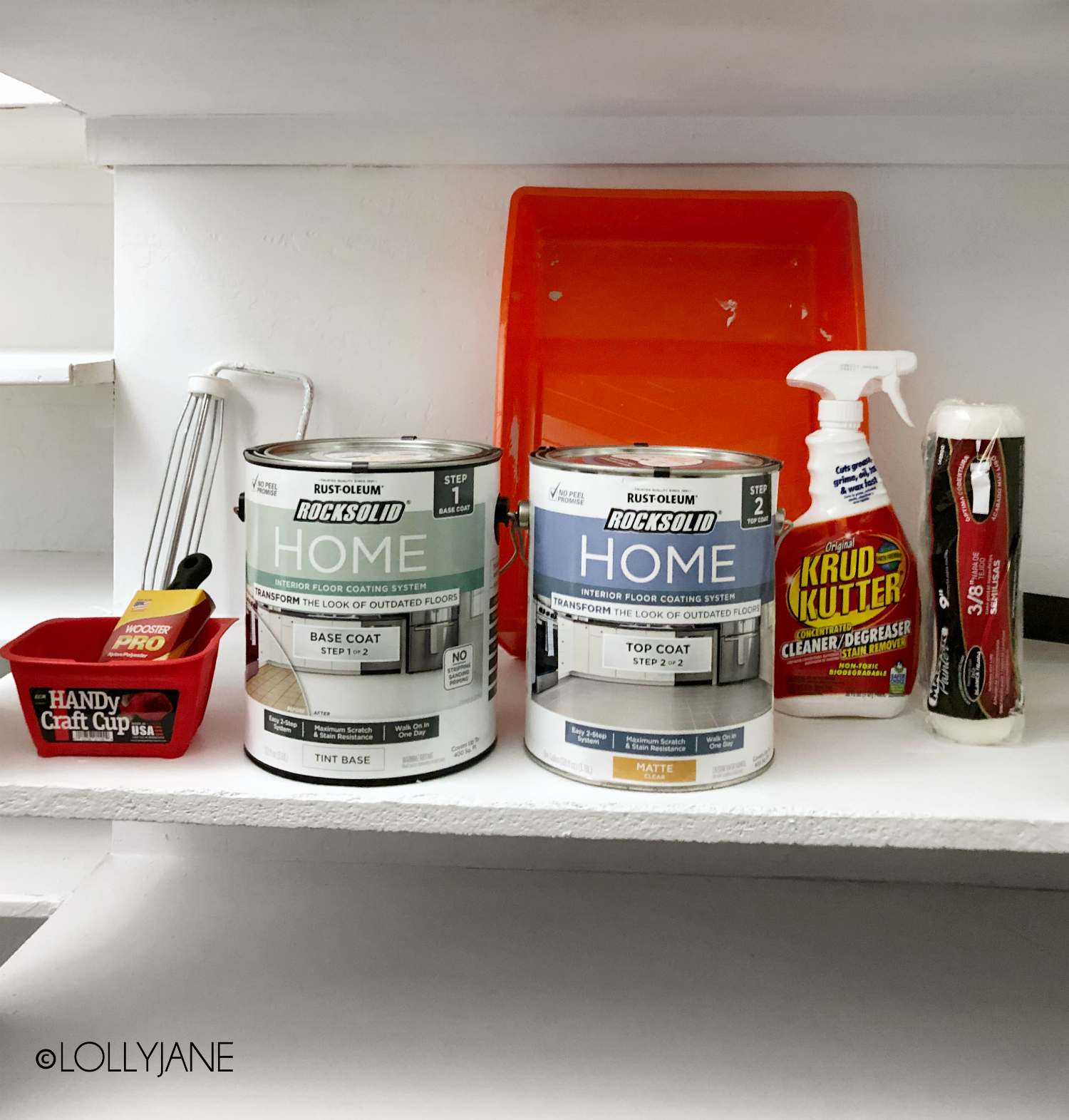 Learn how to PAINT YOUR FLOORS the professional way. This pantry makeover is STUNNING!! #pantrymakeover #paintedfloors