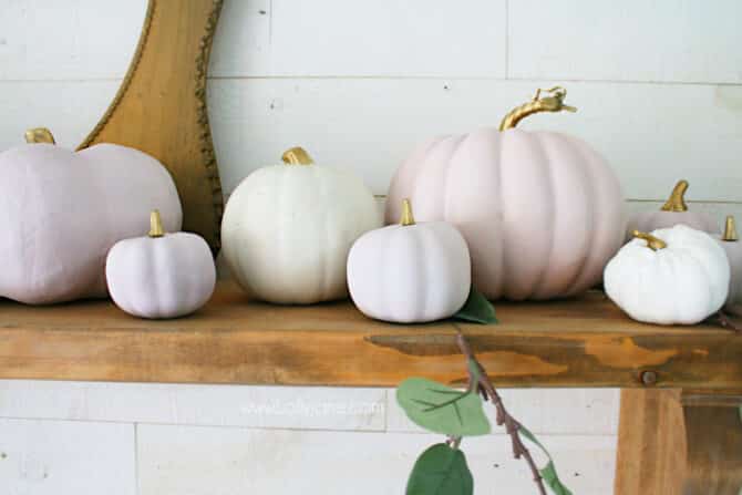 DIY Pink Pumpkins | Fall Mantel Decor - Lolly Jane