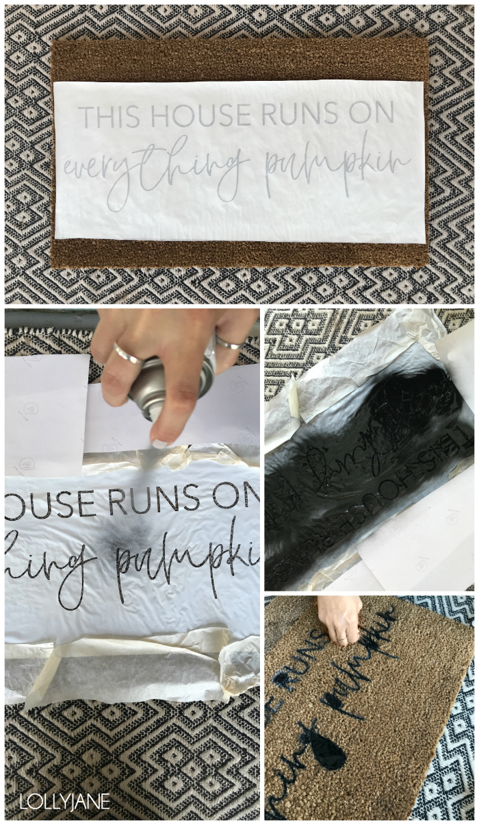 DIY Fall Stenciled Doormat - Lolly Jane