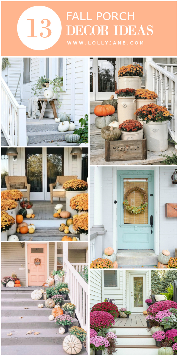 Check out these 15 fall decor porch ideas, lots of natural ways to decorate for fall with pretty pumpkins and mums and creative ways to style outdoor decor! Top fall porch decorations, must see! #falldecor #porchdecor #falldecorations #decoratingforfall