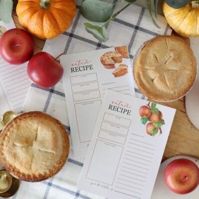 free printable fall recipe cards