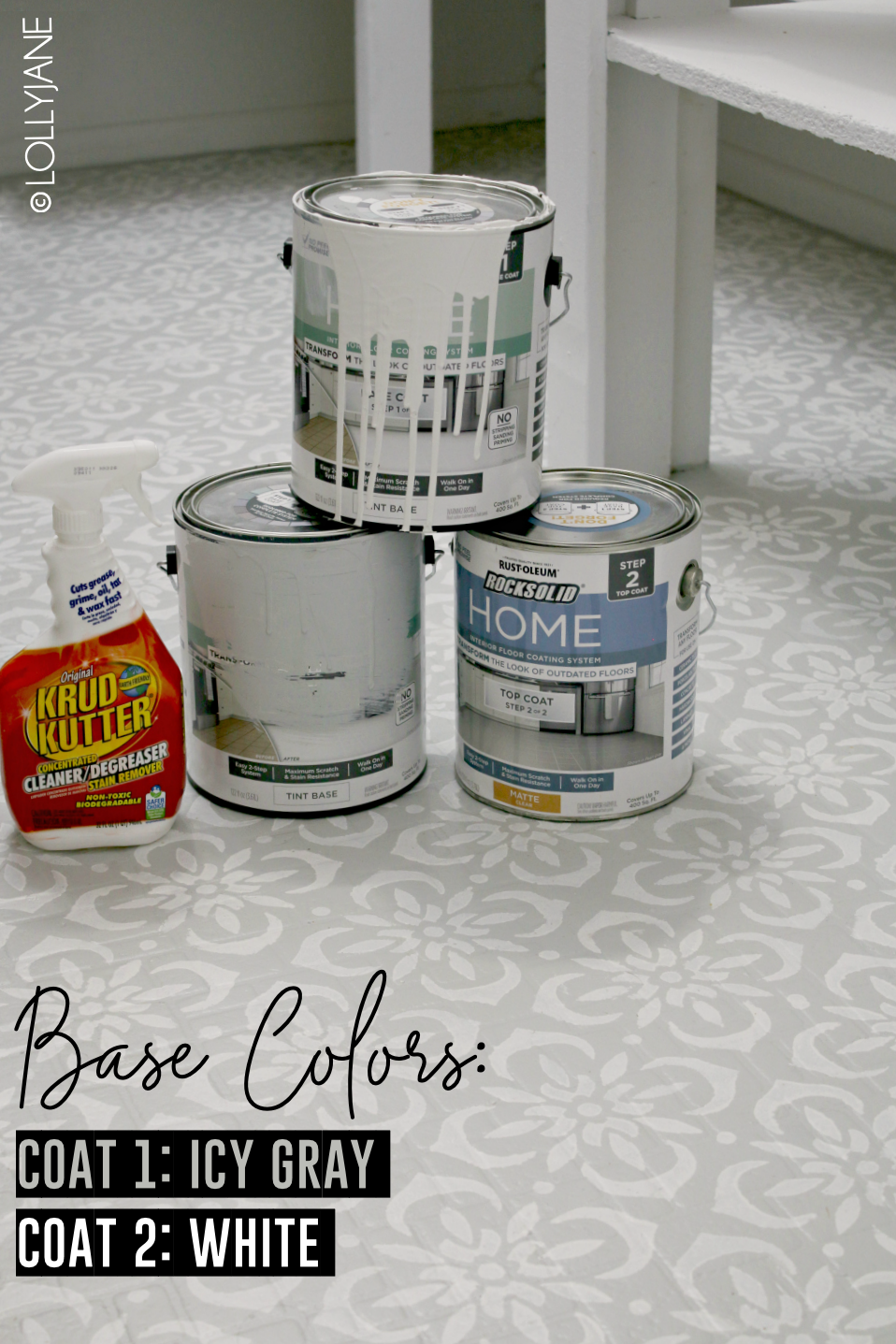 Hate your floors? Learn how to PAINT them in a day! What a transformation this space is, wow! #stencilfloors #diy