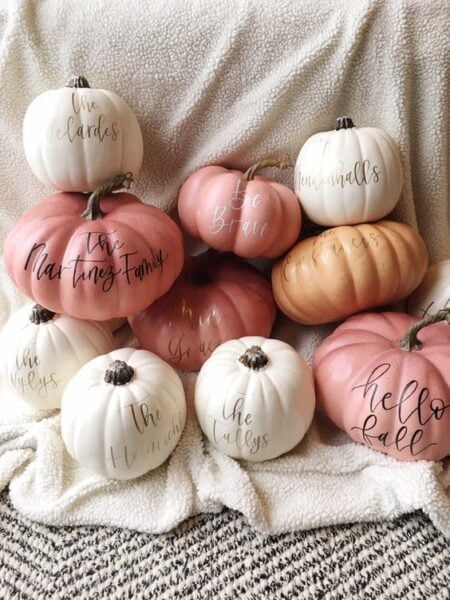 cute pink pumpkin lettering decor !! #pinkpumpkin #pinkpumpkindecor #pumpkindecor #lettering #letteringdecor