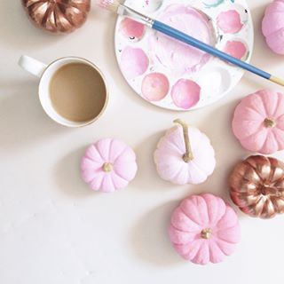 easy diy pink pumpkin decor !! #diydecor #diy #pumpkincrafts #pinkpumpkin #diypumkindecor #paintdiy