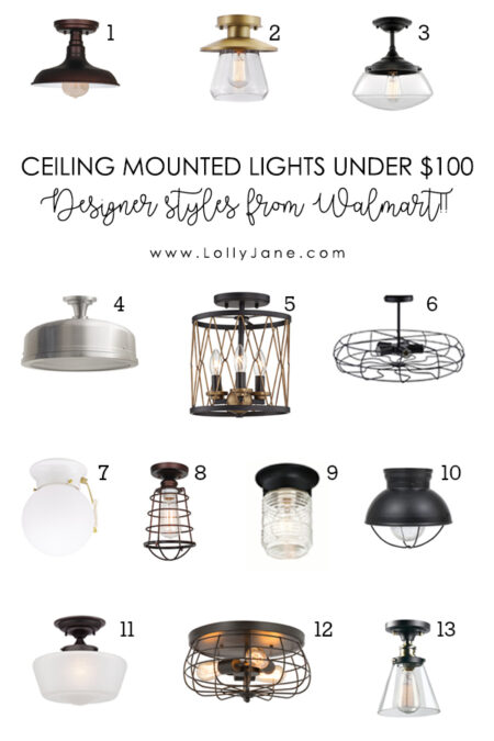 13 Affordable Designer Style Lights Under $100 from Walmart! - Lolly Jane