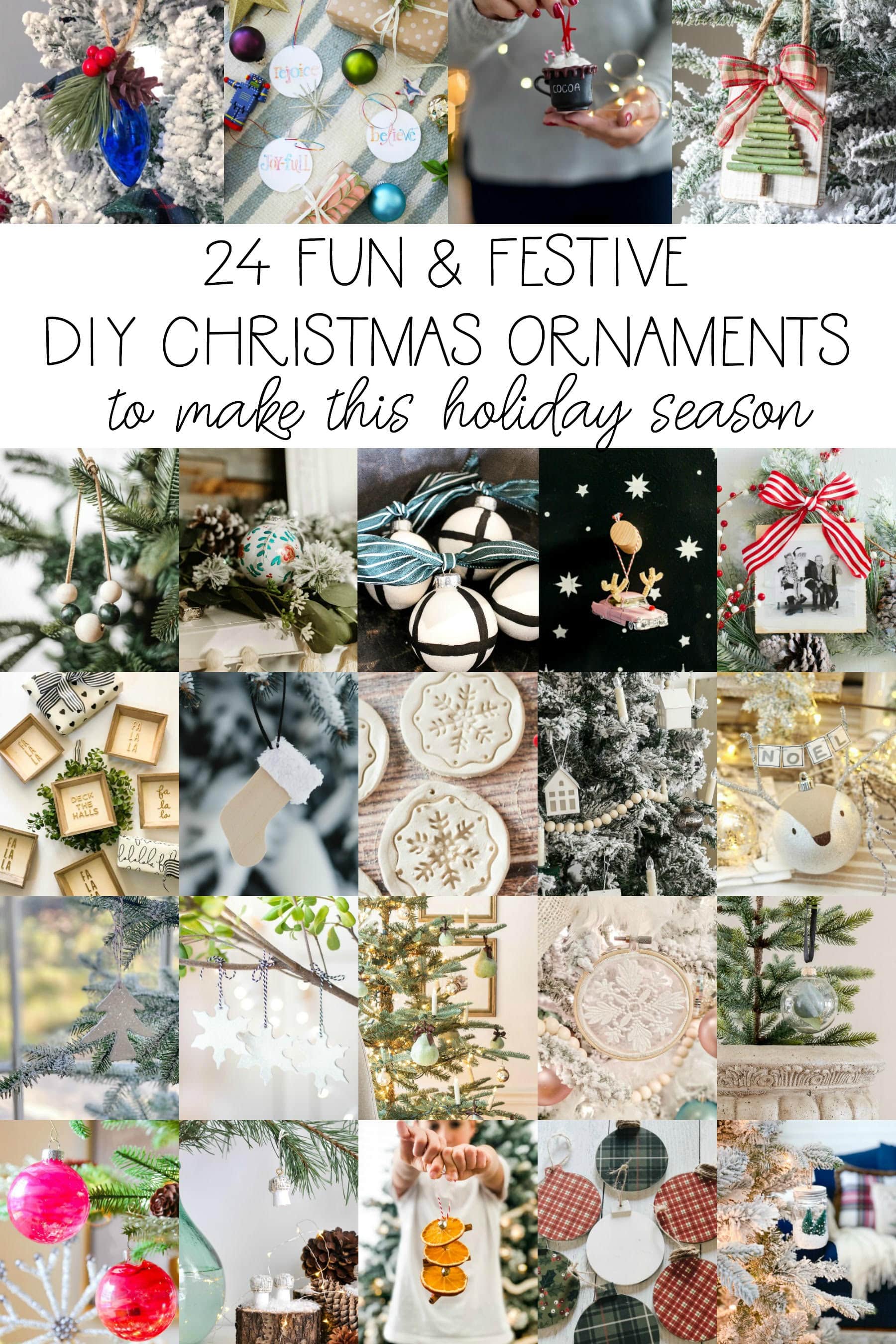 Gorgeous round up of 20+ Christmas Ornaments so easy YOU can DIY them!! #christmas #christmasdecor #christmasdecorations #christmasornament #ornament #DIYornament 