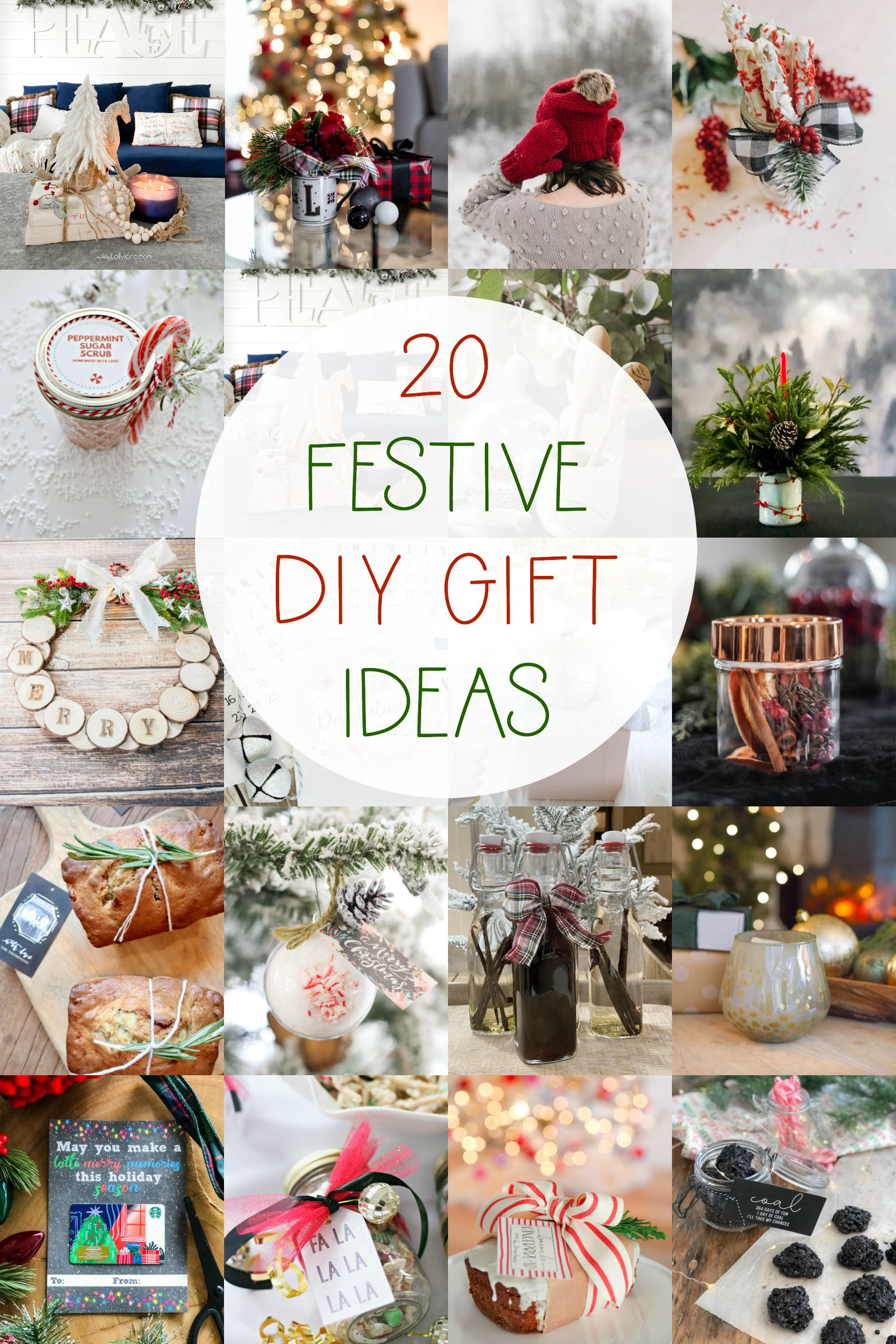 20 Festive DIY Gift Ideas! Perfect for Christmas gift exchanges, teacher gifts, neighbor gifts, and more! #diy #christmaspresent #christmasgift #handmadeChristmas