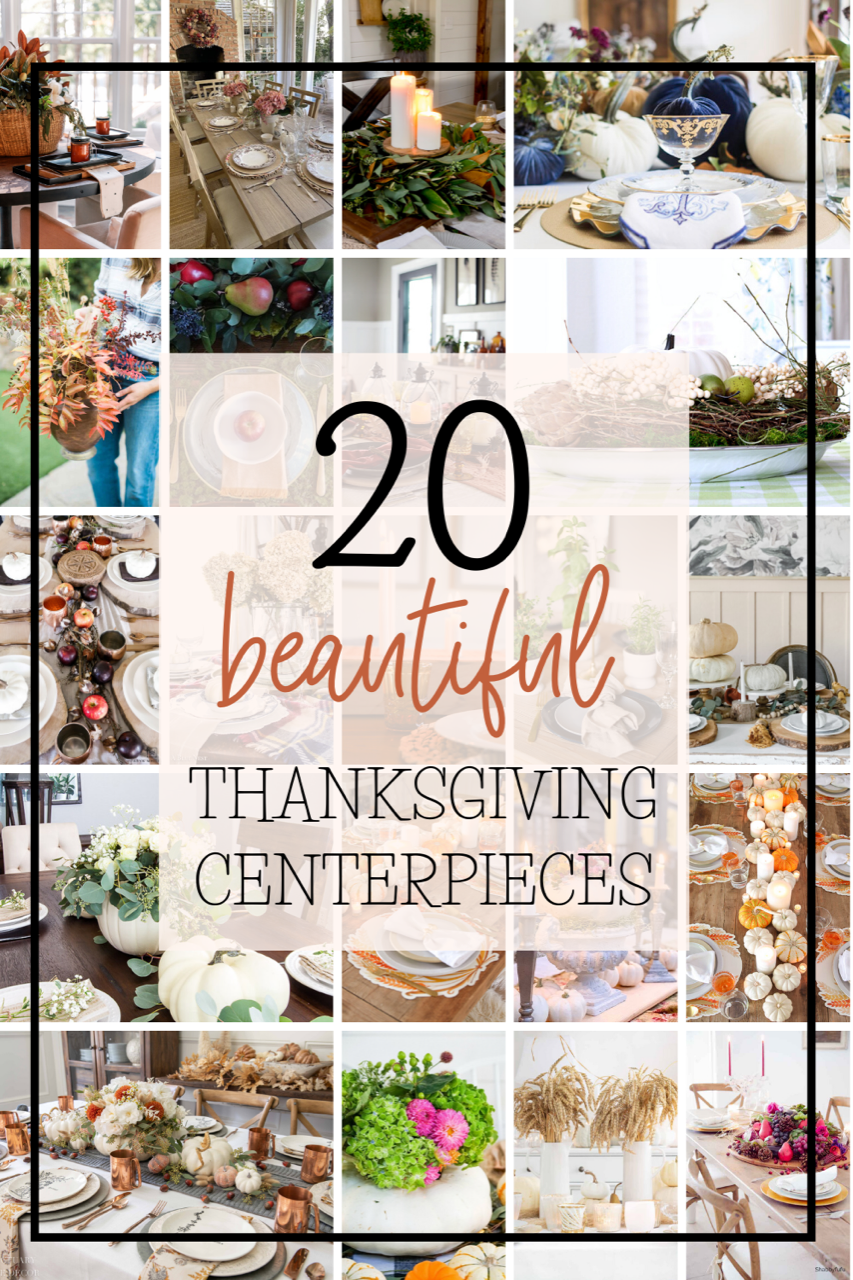 20 beautiful Thanksgiving centerpiece ideas! #thanksgivingdecor #thanksgivingdecorations #thanksgiving #tablescape #centerpiecedecor 