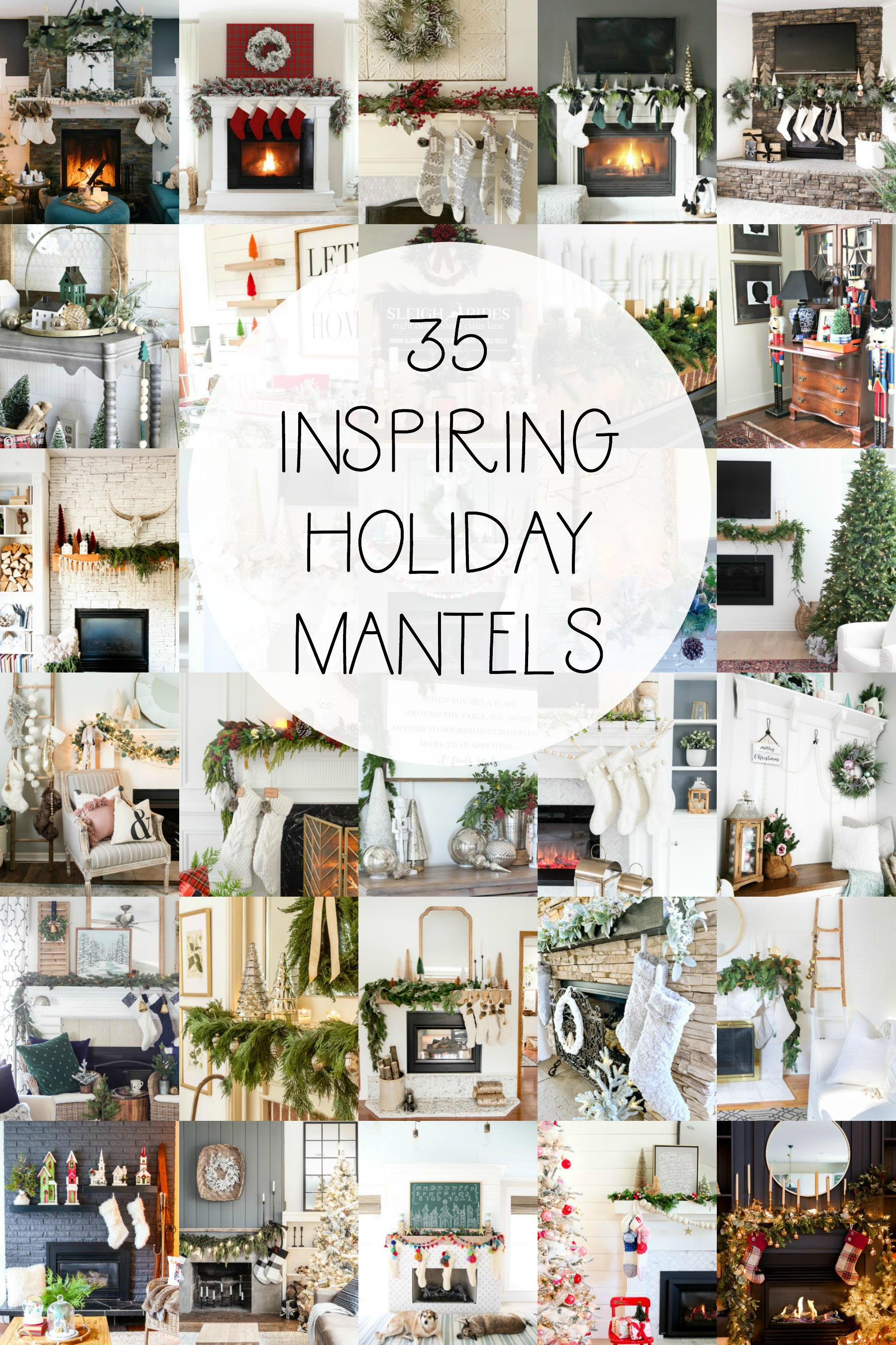 A collection of GORGEOUS Christmas Mantels to inspire YOU! #christmas #christmasmantel #christmasdecor #christmasdecoration