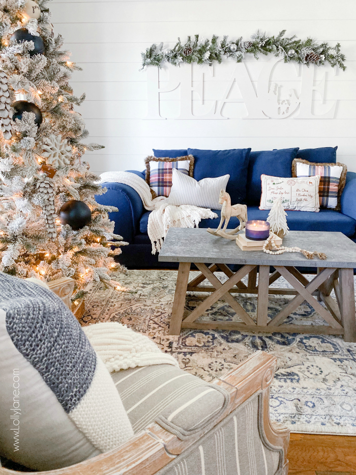 Farmhouse Christmas Living Room to Stay Cozy All Season Long - Lolly Jane