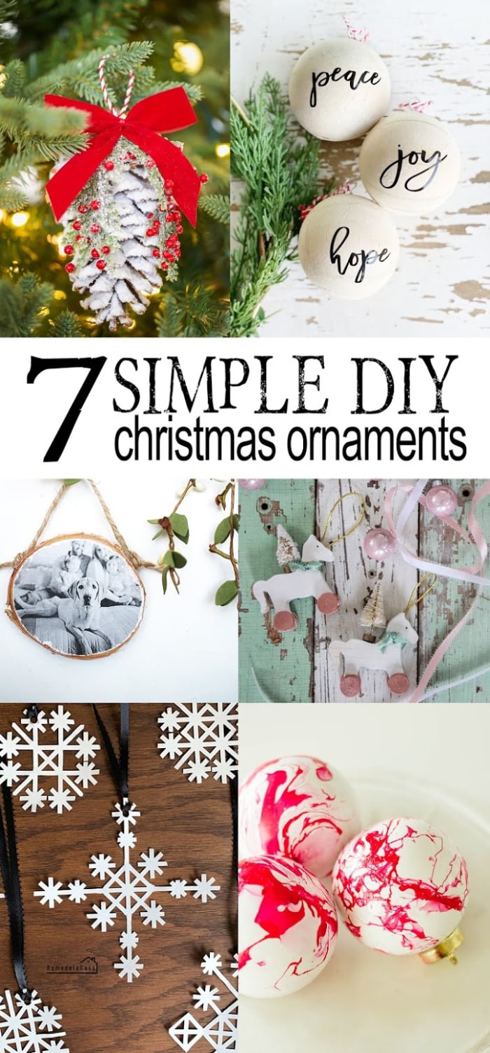 Check out these 7 DIY Christmas ornaments to welcome this holiday season! Lots of new handmade ornaments for 2019, add one or 2 to your own tree to spice up this Christmas! #handmade #handmadechristmas #diychristmas #easytomakeornaments #handmadeornamentideas #diychristmasornaments