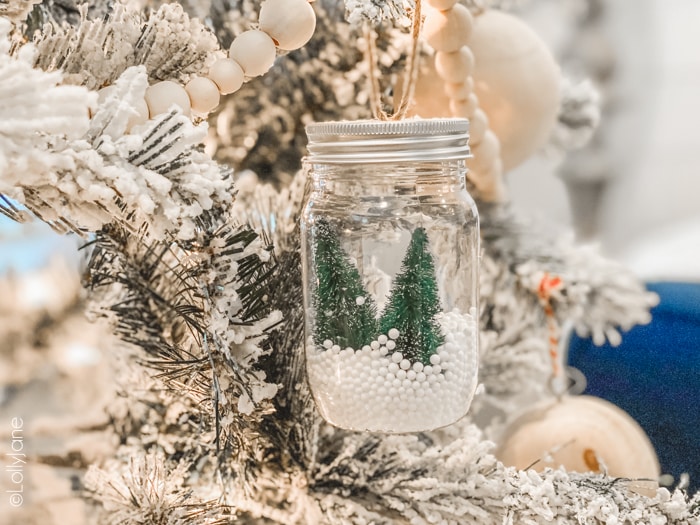 DIY Mason Jar Snow Globe Ornament - Lolly Jane