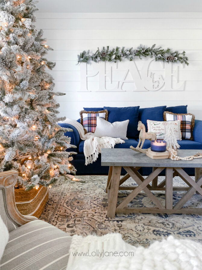 Farmhouse Christmas Living Room to Stay Cozy All Season Long - Lolly Jane