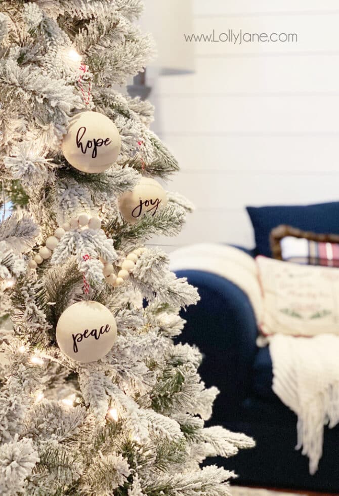 Scripts Ornament DIY Script Wood Ball Ornament + 6 More Handmade Ornaments! - Lolly Jane
