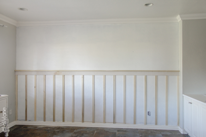 Simple board and batten tutorial that ANY skill level can conquer! #diy #boardandbatten #walltreatment #pinkwall