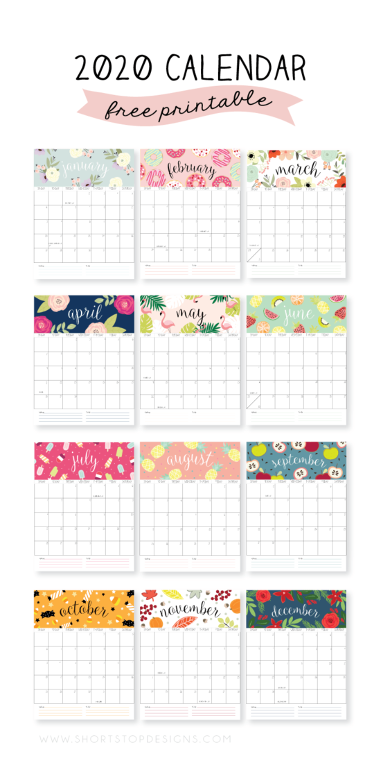 2020 FREE Printable Calendars - Lolly Jane