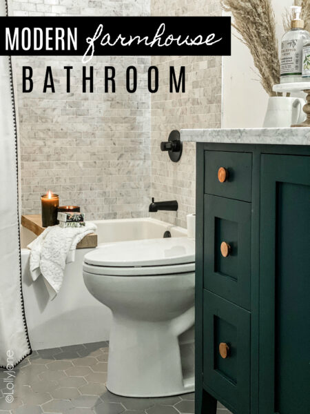 Small Modern Farmhouse Bathroom - Lolly Jane