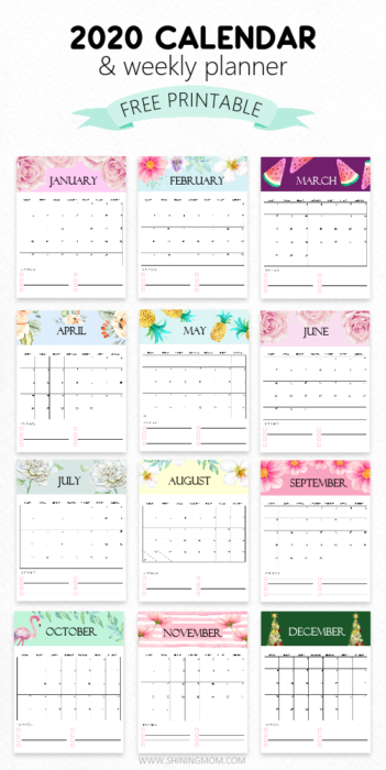 2020 FREE Printable Calendars - Lolly Jane