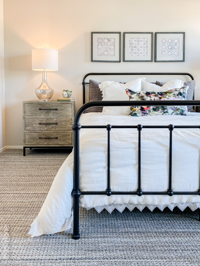 Beautiful bedroom in a new build, love the upgrades that you don't get with an older home! #newhome #modernfarmhouse #moderntile #bathroomtile #newbuild #kbhome