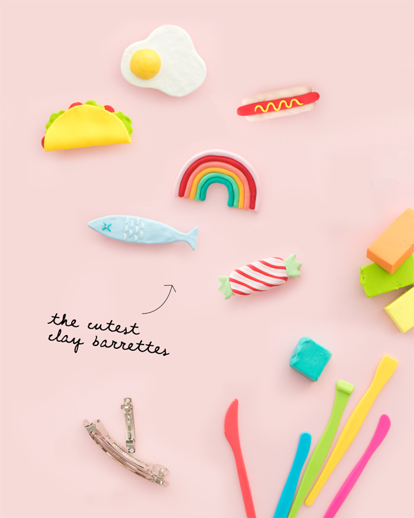 Make the cuuuutest diy hair clips made from clay. Those would make my day for a Galentines Day gift! #hadmadegalentinesdaygift #galentinesday #handmadegiftidea #giftideasforher #diy