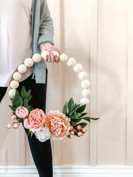 diy wreath wood bead spring floral