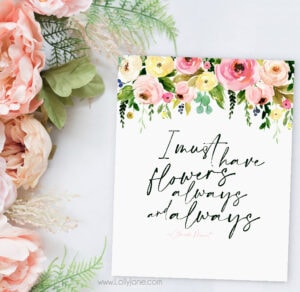 Free Spring Flowers Printable Art - Lolly Jane