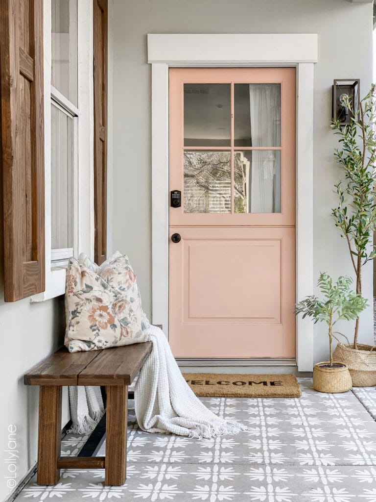Front porch makeover with a gorgeous new Dutch door!