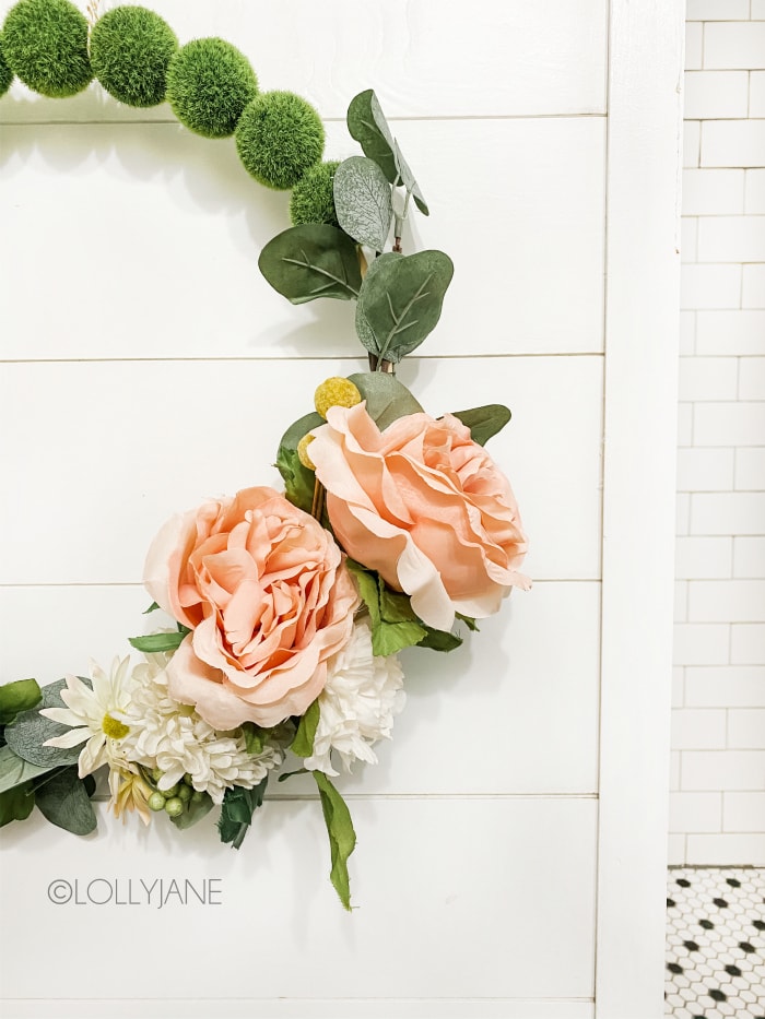 DIY Moss Ball Floral Wreath Tutorial + Blog Hop!