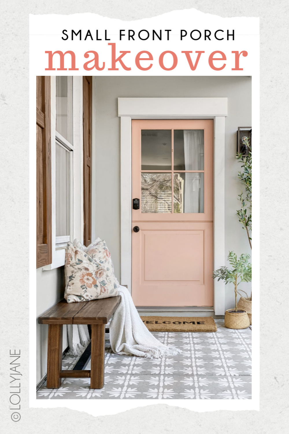 Front porch makeover with a gorgeous new Dutch door! - Lolly Jane