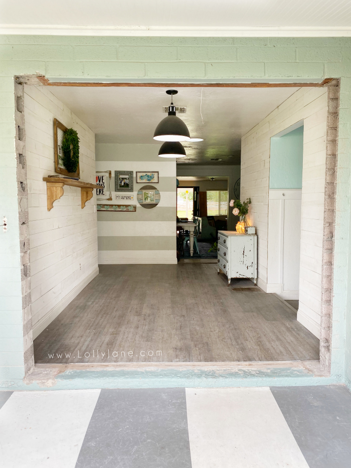 Cutting the block open to install double dutch front doors. #dutchdoor #frontdutchdoor #exteriordutchdoor #doubledutchdoors #frenchdutchdoors #farmhousedutchdoors 