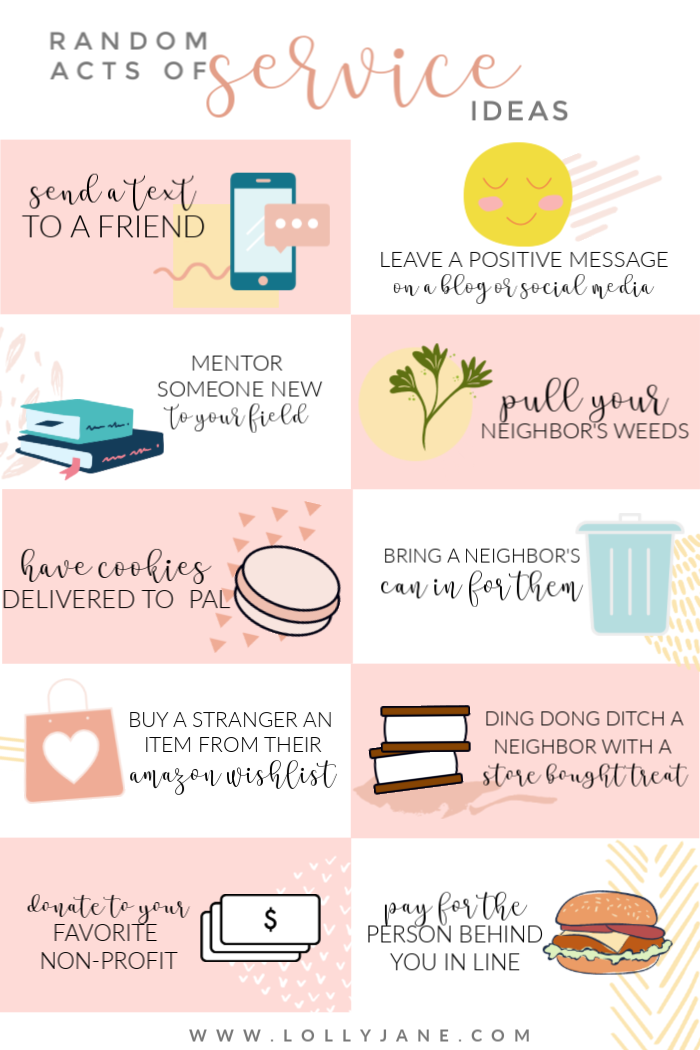 Looking to serve others? We've got 10 random acts of kindness service ideas, all so easy to do! #justserve #roak #randomactsofkindness #payitforwardday #sharekindness