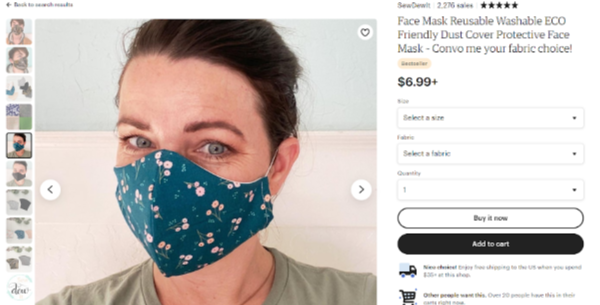 Looking to buy reusable fabric face masks? These Etsy best sellers are comfortable and fit well! #reusablefacemask #washablefacemask #wheretobuyfabricfacemask #fabricfacemask