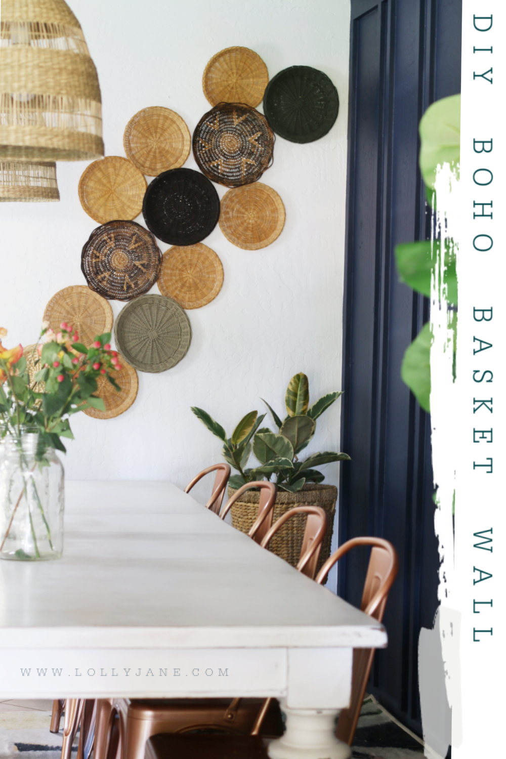 DIY Boho Basket Wall - Lolly Jane