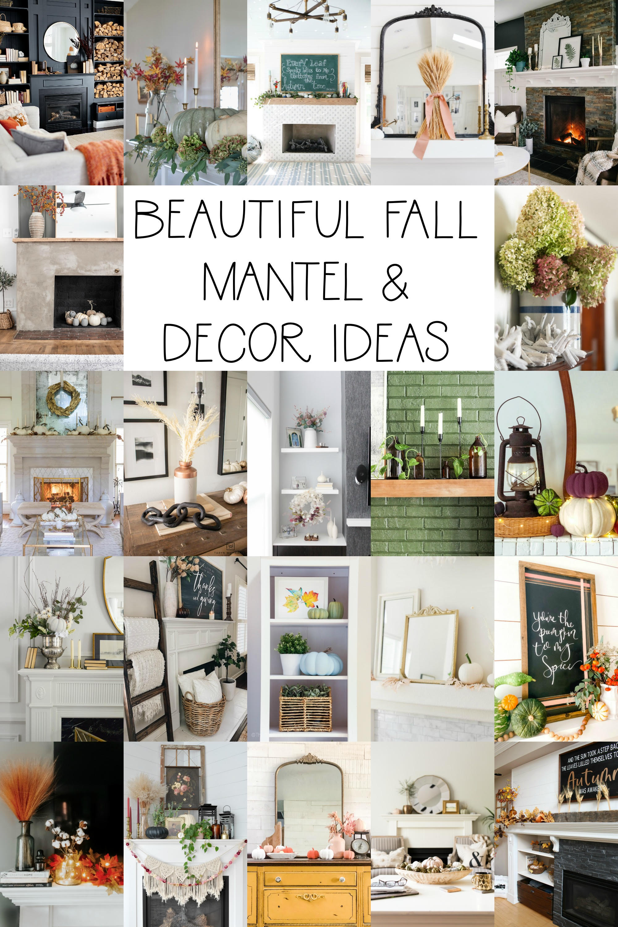 Fall Mantel Decor Ideas. www.lollyjane.com