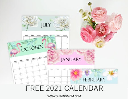 2021 Free Printable Monthly Calendars - Lolly Jane