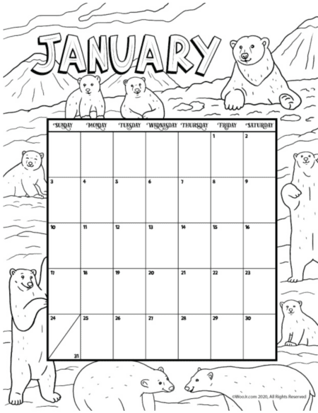 2021 Free Printable Monthly Calendars - Lolly Jane