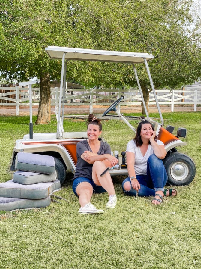 BEFORE✨ Check out the stunning transformation of this golf cart with a few cans of spray paint! No professional painters necessary, easy to do yourself! #golfcart #golfcartmakeover #paint #paintingtips #painttips #spraypaint #spraypainting #spraypainttips
