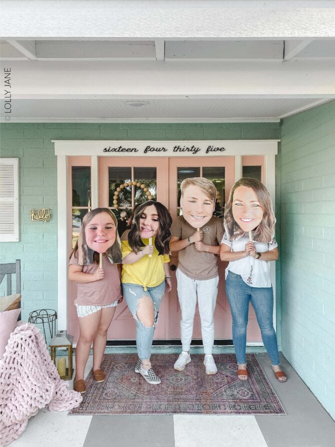 DIY Big Head Cutout! So fun for any event to help make your person feel extra special, no fancy tools needed and cost less than $10 each! #diy #diybighead #bigheadcutout #diycutout