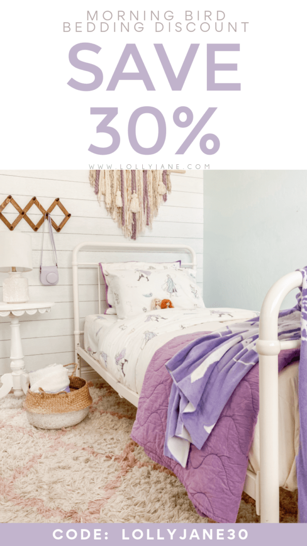 Looking for a Morning Bird bedding discount? Their sheets are woven from pure cotton, these layers will keep them warm and cozy. Use this Morning Bird code LOLLYJANE30 for 30% off Morning Bird bedding!