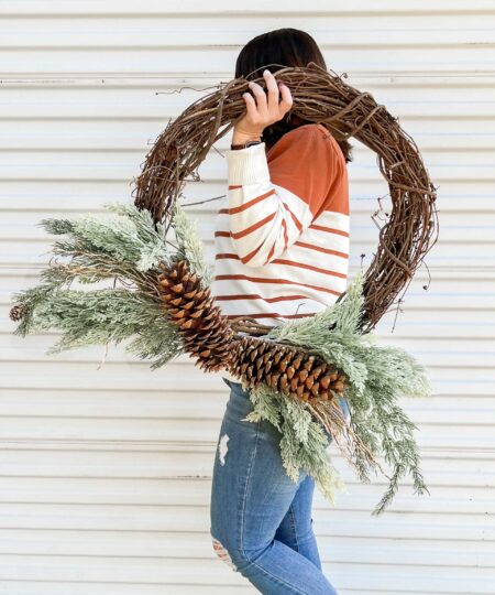 DIY Grapevine Pinecone Wreath - Lolly Jane