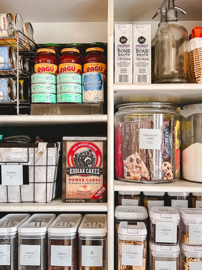 Pantry with Clear Chip Organizers