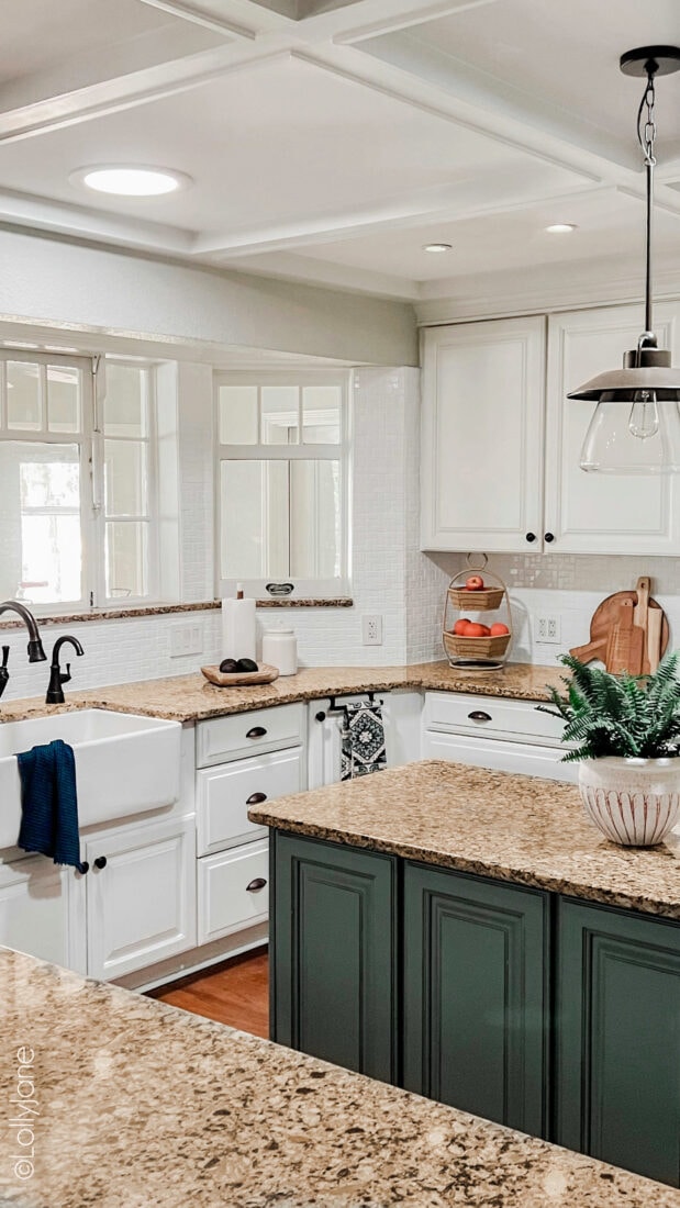 Hate your backsplash?! PAINT IT! Give your outdated tile a new look for just the cost of paint! 