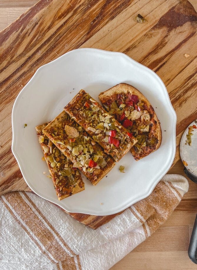 Flatbread aka healthy pizza without skimping on taste. Yes please!