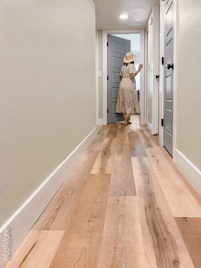 Wood floors in a basement?! YES! Easy to maintain, kid + pet friendly AND waterproof! Plus, hello gorgeous!