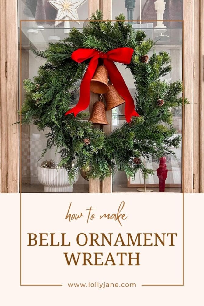 Christmas Wreath with Bell Ornaments - Lolly Jane