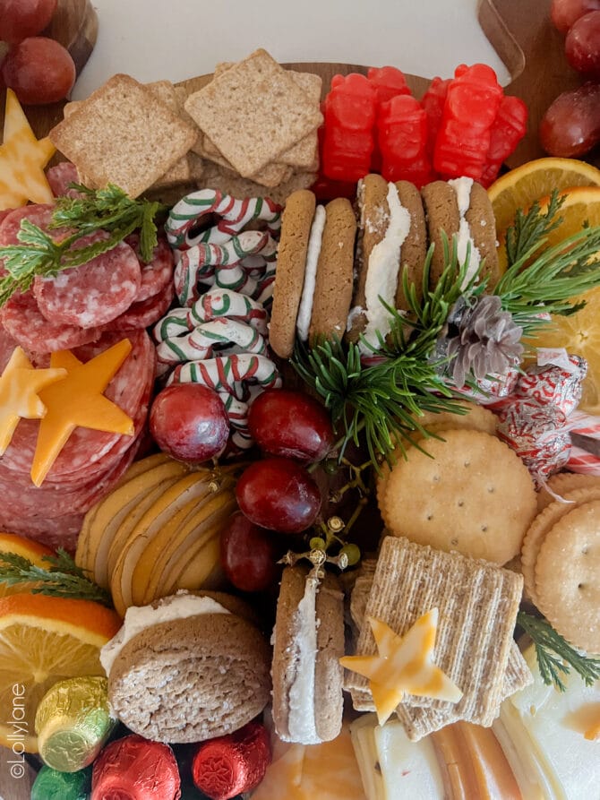 Items used to make a reindeer charcuterie board for the perfect holiday appetizer!