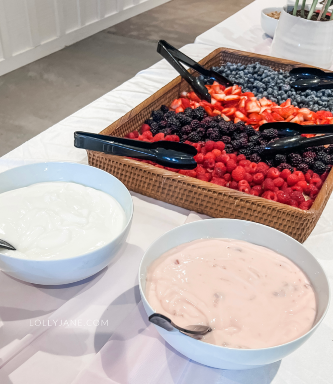 Sprinkle some love on your bridal shower with our DIY Yogurt Bar! 🍓✨ Perfect for brunch, this customizable spread adds a delicious twist to your celebration. Get ready to spoil the bride-to-be and her guests with a delightful mix of flavors and fun!